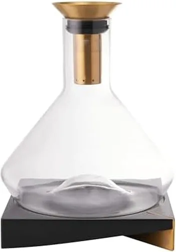 RBT Decantador de vino prémium con colador de sedimentos y aireador integrado, jarra de cristal para mejorar el sabor y la claridad