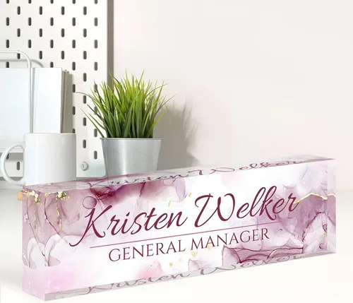 Miniatura 39 de Placa de nombre personalizada para escritorio, placa de nombre de escritorio personalizada, decoración de oficina para mujeres y hombres, accesorios