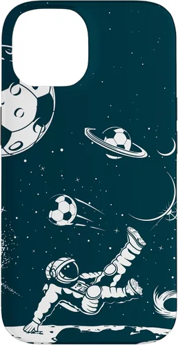 Miniatura 4 de Funda para iPhone 16 para teléfono de fútbol, amante del fútbol, jugador de fútbol espacial, funda de astronauta
