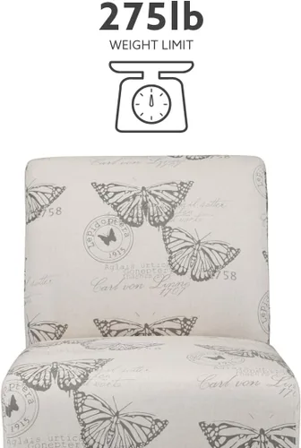 Miniatura 4 de Linon Butterfly - Silla de lirio de lino espresso oscuro, 21.5 pulgadas de ancho x 29.5 pulgadas de profundidad x 31.5 pulgadas de alto