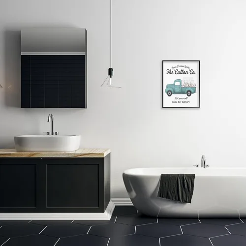 Miniatura 3 de Stupell Industries 'Camión de entrega de algodón de papel higiénico', arte giclée enmarcado, negro, 16 x 20 pulgadas, fácil de colgar y resistente