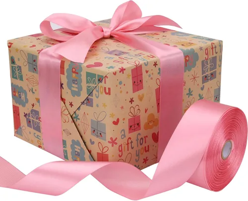 Miniatura 4 de Cinta de satén color oro rosa de 1.5 pulgadas, rollo de cinta de 50 yds de tela unicolor, para invitaciones de boda, ramos de novia, costura