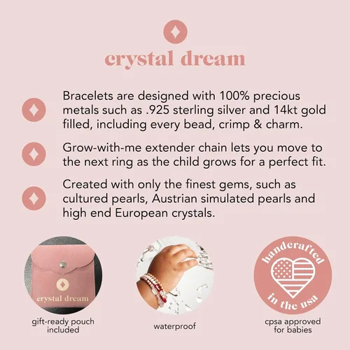 Miniatura 9 de Bautizo Cuentas rellenas de oro de 14 quilates Perlas de imitación europeas crema Pulsera de bebé de lujo con dije de cruz Pulsera unisex