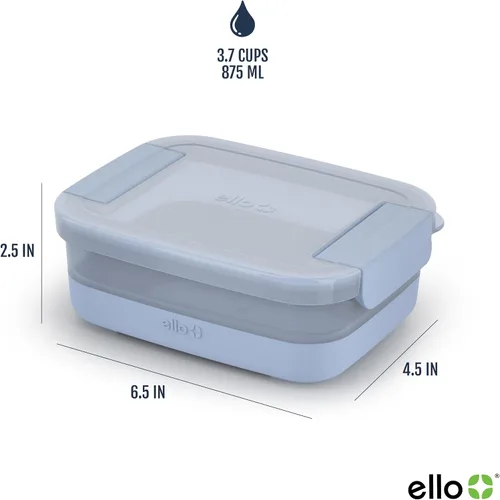 Miniatura 4 de Ello Juego de plástico para preparación de comidas, contenedor de plástico sin BPA, con funda de silicona y tapas herméticas, apto