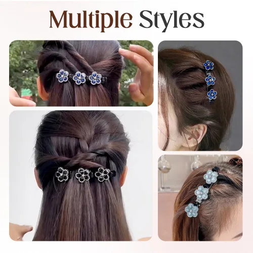 Miniatura 7 de Pinzas para el cabello trenzadas con piedra de cristal brillante para mujeres y niñas, pinzas para el cabello con diamantes de imitación 2025