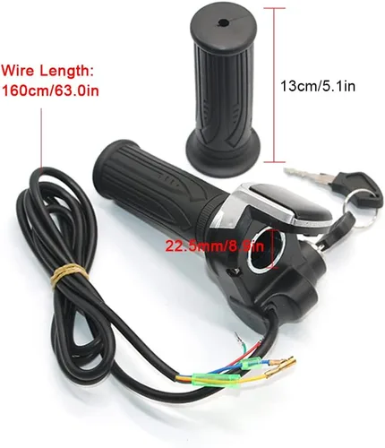 Miniatura 2 de HUIOP Empuñadura eléctrica para bicicleta, acelerador de agarre de bicicleta eléctrica de 24 V/36 V/48 V con pantalla de batería LCD, agarre