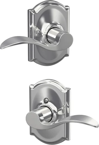 Miniatura 144 de SCHLAGE - Manija de puerta Accent con cerradura de paso libre para pasillo y armario en bronce antiguo - F10 ACC 716 Bronce Envejecido