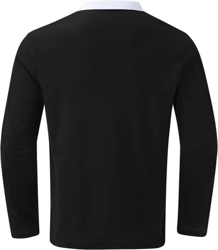 Miniatura 5 de Contrast Color Polo Shirts for Men Quarter Zipper Golf Pullover Long Sleeve Collared Shirts Cotton Blend Tops Shacket