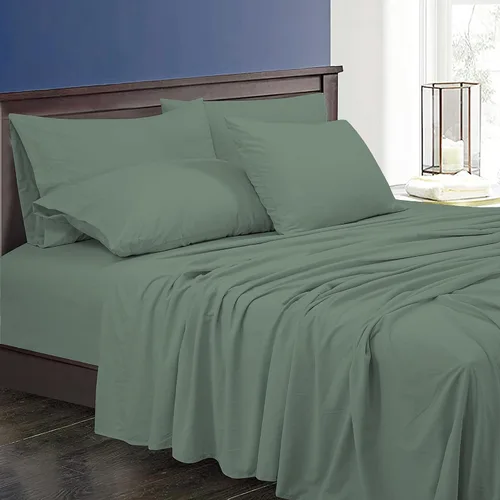 Miniatura 49 de ROYALE LINENS Juego de sábanas Cal King de 4 piezas, ropa de cama de microfibra suave cepillada de 1800 hilos, 1 sábana bajera, 1 sábana encimera, 2