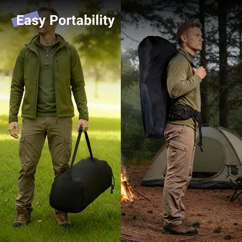 Miniatura 6 de Byliable Silla de campamento doble para exteriores, de 2 plazas, de gran tamaño, portátil, plegable, con portavasos y bolsillo de almacenamiento