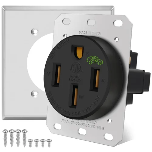 Miniatura 11 de Caja de toma de corriente RV de 30 amperios y 125 voltios, cerrada, con cerradura, resistente a la intemperie, NEMA TT-30R, panel de receptáculo