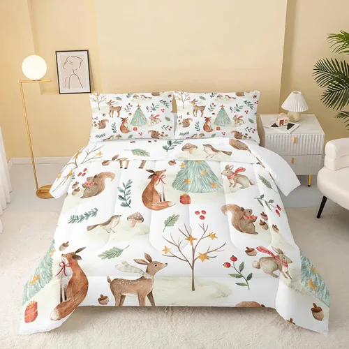 Miniatura 32 de QOOMO - Juego de edredón de tamaño individual con gatos, juego de edredón azul con nubes para niños, adolescentes, niñas y niños, juego de cama de 3
