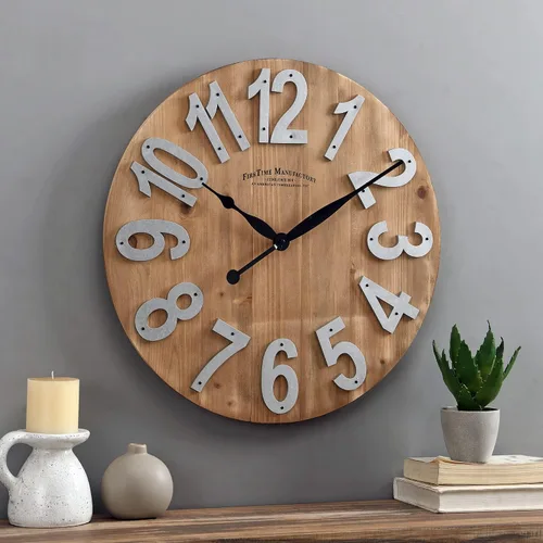 Miniatura 7 de FirsTime & Co. Reloj de pared de madera con listones, 22.5 pulgadas, color marrón, 243