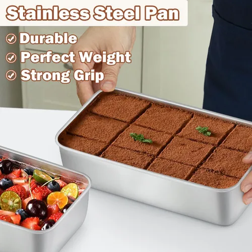 Miniatura 4 de LIANYU Paquete de 4 moldes para pan para hornear pan, molde para pan de 9 x 5 pulgadas, molde para pan de acero inoxidable para pastel de carne
