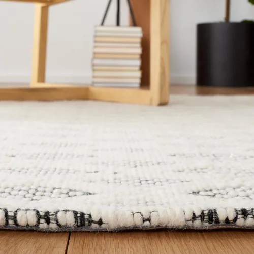 Miniatura 5 de SAFAVIEH Natura Collection - Alfombra de pasillo de 9 pies, color marfil y negro, diseño de transición, ideal para zonas de alto tráfico en pasillo