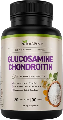 Nature's Base Glucosamina Condroitina MSM Colágeno - Suplemento para Apoyo Articular para Movilidad, Flexibilidad y Confort - con Cúrcuma, Boswellia