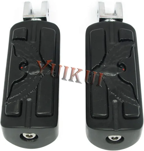 Miniatura 17 de Cromado o negro motocicleta Premium universal trasero pie clavija para pasajero con adaptadores de montaje macho para Honda VTX 1300 C/R/S/T Estilo2