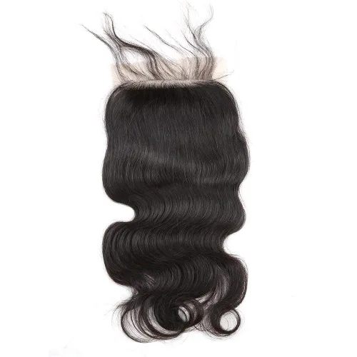 Miniatura 7 de Cabello humano con base de seda 4x4 con cierre de encaje con cabello de bebé, ondulado, cierre de cabello virgen brasileño, parte libre, color Parte