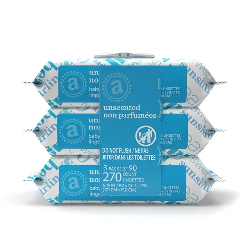 Miniatura 8 de Amazon Elements Toallitas para bebé, sin perfume, 810 unidades, paquetes abatibles