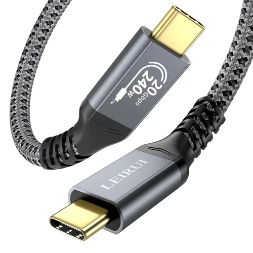 Miniatura 9 de Cable USB C a USB C de 240W Carga Rápida Transferencia de Datos 20Gbps Video Monitor 4K@144Hz/60Hz 8K@30Hz Cable USB 3.2 Gen 2x2 de Alta Velocidad