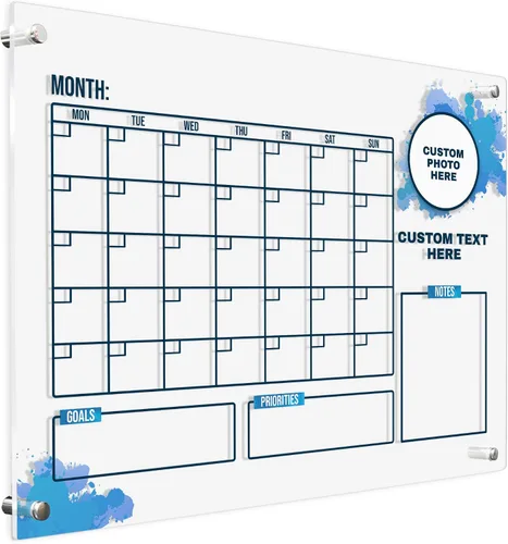 Miniatura 12 de Calendario de pared acrílico personalizado de 16 x 12 pulgadas, calendario acrílico personalizado para pared, calendario mensual personalizado