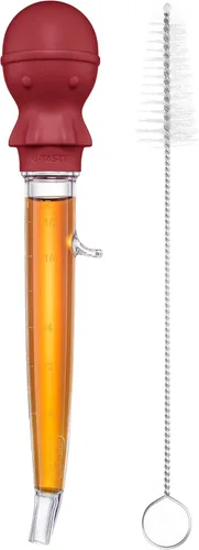 Miniatura 11 de U-Taste Baster de pavo en ángulo de 1.5 onzas – 228.2ºF resistente al calor de grado alimenticio Tritan y silicona de pulpo grande con cepillo