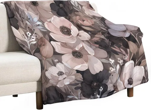Miniatura 44 de Manta decorativa moderna de flores de acuarela, manta floral de primavera y verano, manta de 30 x 40 pulgadas, súper suave y acogedora para sofá