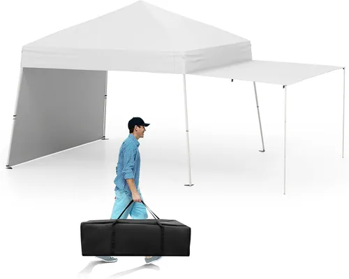 Miniatura 12 de Tangkula Toldo desplegable de 10 x 9.2 pies con paredes laterales, tienda de campaña para exteriores UPF50+ con 8 estacas, 4 cuerdas de viento