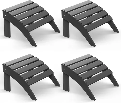 Miniatura 21 de Briopaws Otomana Adirondack plegable, silla Adirondack de polietileno de alta densidad resistente a la intemperie, reposapiés de plástico para Blanco