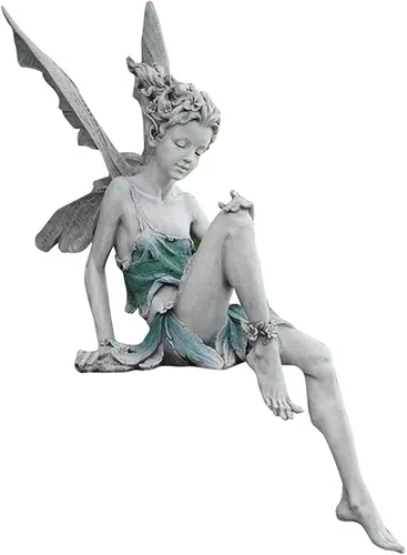 Figura de ángel para jardín al aire libre, estatua de hada de jardín de 9 pulgadas, escultura de resina, adornos de mesa para el hogar, césped,