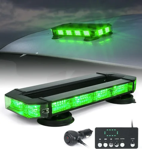 Miniatura 11 de LUMENIX Barra de luces estroboscópicas de baliza para techo, barra de luces LED ámbar de seguridad de tráfico de emergencia con base magnética