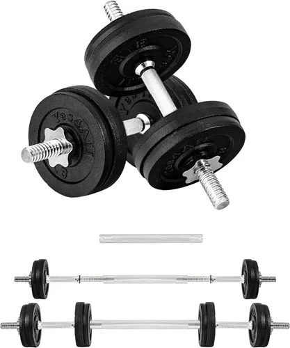 Miniatura 10 de Yes4All Old School Adjustable Dumbbell Set with Weight Plates, Star Lock Collars/Connector, 40lbs to 200lbs Adjustable Weight Plates Set