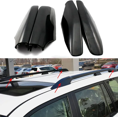 Desplazamiento 4 unids negro ABS portaequipajes de techo barra de extremo de carril cubierta cubierta para Toyota Land Cruiser Prado J120 FJ120