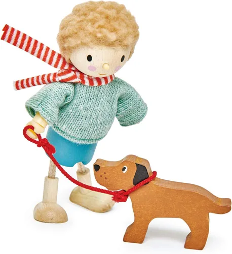 Miniatura 8 de Tender Leaf Toys - La familia Goodwood - Muñeca flexible en miniatura de madera, figura de acción multicultural para casa de muñecas - Fomenta