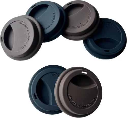 Miniatura 11 de Fundas de silicona para tazas, tapas de silicona reutilizables para tazas, tazas y tazas flexibles, tapas de tazas calientes para café, color negro