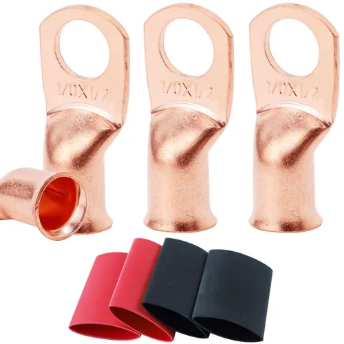 Miniatura 30 de TKDMR - Kit de 264 piezas de extremos de cable de batería, 132 piezas de terminales de anillo de lengüetas de cable de cobre resistentes AWG 8 6 4 2