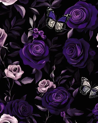 Miniatura 10 de Papel tapiz floral negro para despegar y pegar, papel tapiz de vinilo para pegar y pelar, papel de contacto rosa oscuro para gabinetes, papel