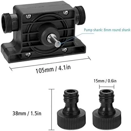 Miniatura 3 de Hosmide - Bomba de agua de vástago redondo de 0.315 in, bomba de taladro eléctrico portátil, bomba de transferencia autocebante, bomba de agua