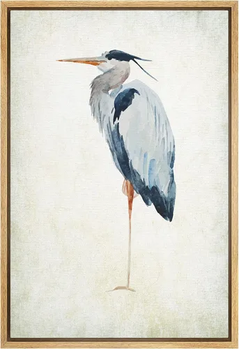 Miniatura 53 de wall26 Lienzo enmarcado para pared, acuarela, azul pastel, garza, galápagos, aves, animales, ilustraciones de naturaleza salvaje, arte moderno
