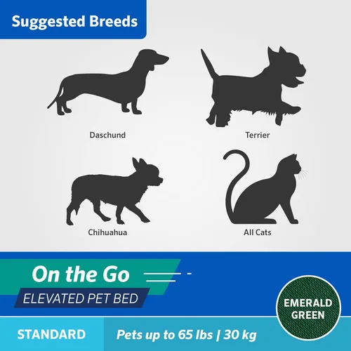 Miniatura 6 de Coolaroo On-The-Go - Cama elevada para perros plegable y portátil con tela transpirable y resistente a la humedad, bolsa de transporte incluida