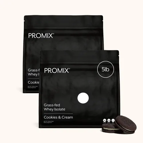 Miniatura 10 de ProMix Nutrition Proteína de suero aislada en polvo, 30g de aislado de suero alimentado con pasto, 6.6g de BCAAs, sin gluten, apta para dieta