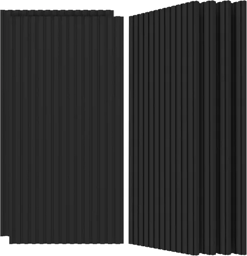Miniatura 12 de Grandes paneles acústicos bicapa, juego de 4 paneles absorbentes de sonido, paneles a prueba de sonido de 120 cm x 60 cm x 1.8 cm para paredes