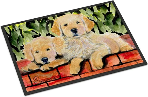 Caroline's Treasures SS8908MAT - Felpudo dorado de 18 x 27 pulgadas, tapete para puerta delantera, interior y exterior, para entrada,