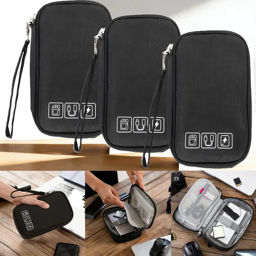 Miniatura 11 de 4 bolsas organizadoras electrónicas, bolsa organizadora de cables de viaje pequeña, organizador de cables de viaje impermeable, funda de transporte