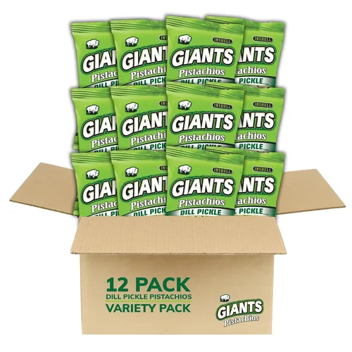 Miniatura 8 de GIANTS - Pistachos de pepinillo con eneldo, bocadillos saludables, paquetes individuales de pistachos In Shell, aperitivo alto en proteínas