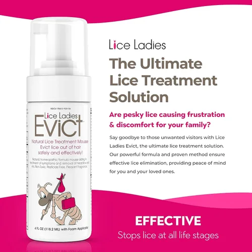 Miniatura 5 de EVICT - Tratamiento seguro todo en uno para piojos para niños Detiene piojos, huevos de piojos, súper piojos, liendres 100% natural y no tóxico