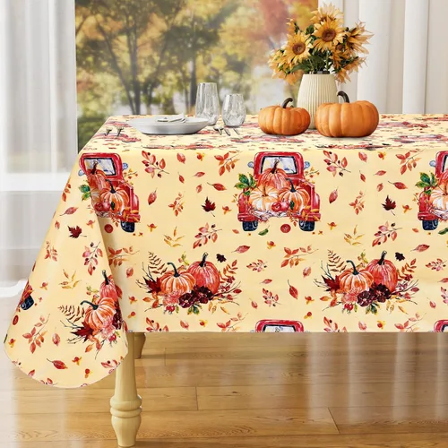 Miniatura 39 de misaya Mantel rectangular de vinilo impermeable, mantel lavable con reverso de franela, mantel de plástico para cena, picnic, interior y exterior