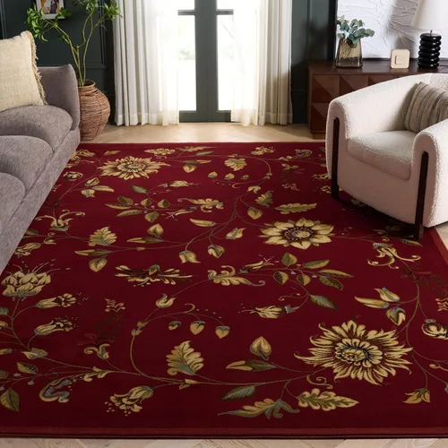 Miniatura 35 de SAFAVIEH - Alfombra de acento de la colección Lyndhurst, 3'3" x 5'3", color negro y multi, diseño floral tradicional, no desprende pelusa y de fácil