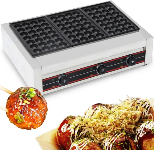 Takoyaki Maker Commercial Ebelskiver Pan 84 agujeros eléctrica parrilla máquina para Aebleskiver, Cake Pops, bolas de panqueques, agujeros para 110V