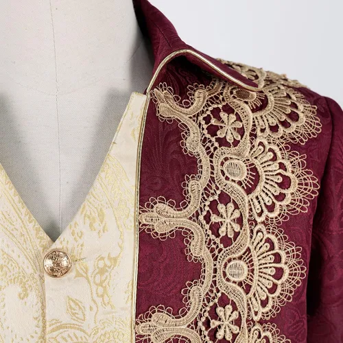 Miniatura 4 de Chaqueta medieval para hombre, bordado, vintage, gótico, steampunk, esmoquin